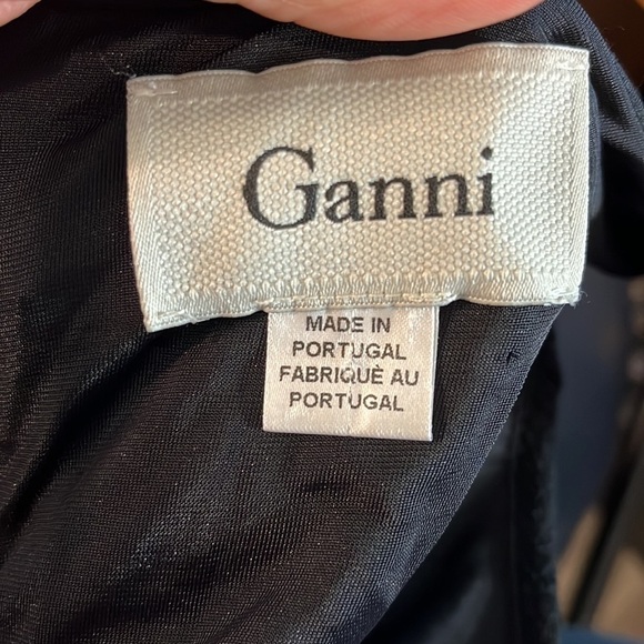 Ganni “Miss Marple” Dress Peplum Black V-neck Size Medium Portugal - Picture 7 of 9